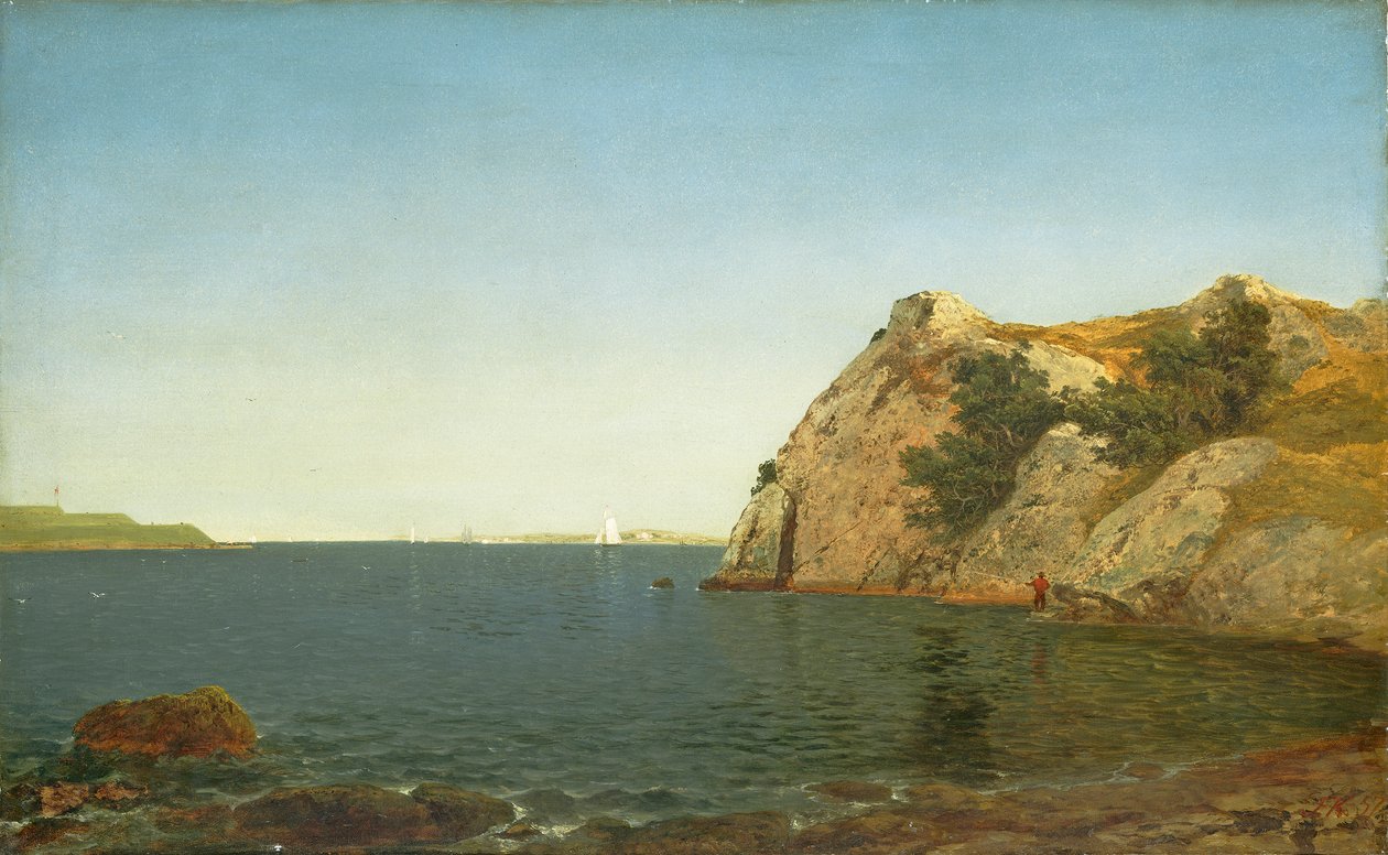 Beacon Rock, Newport Harbour, 1857 alkotó: John Frederick Kensett