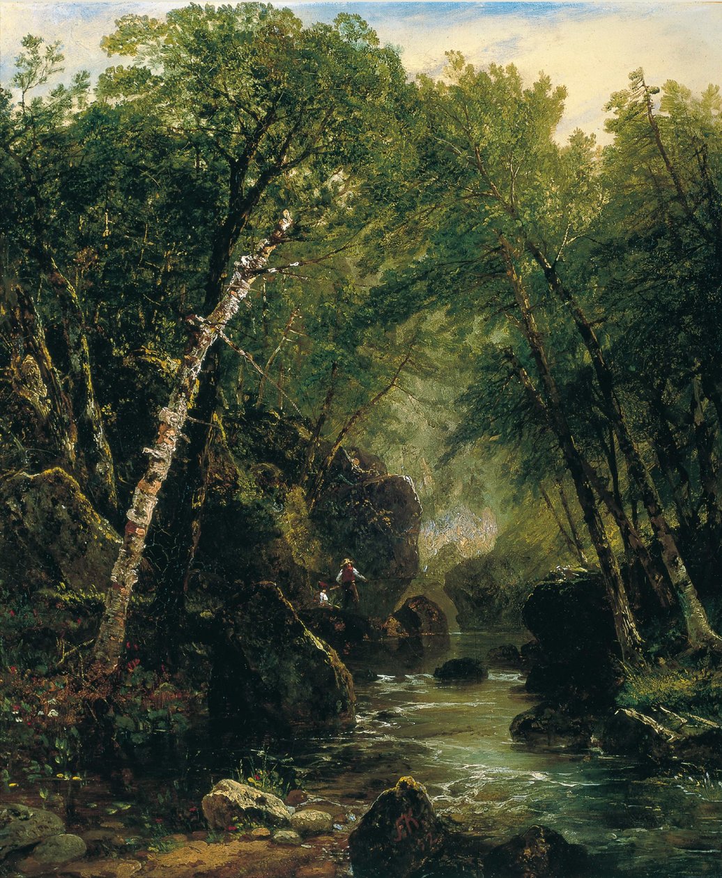 Pisztráng halász alkotó: John Frederick Kensett