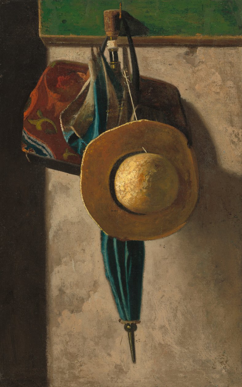 Szalmakalap, táska és esernyő alkotó: John Frederick Peto