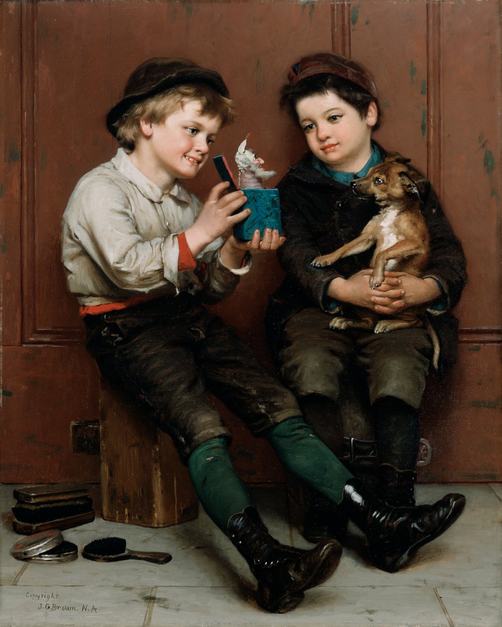Meglepetés parti, 1888 alkotó: John George Brown