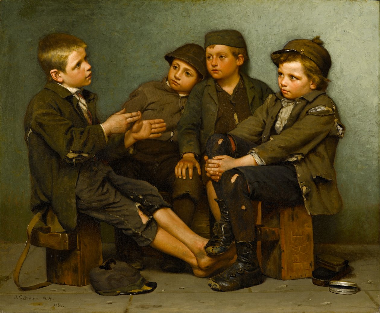 Kemény történet, 1886 alkotó: John George Brown