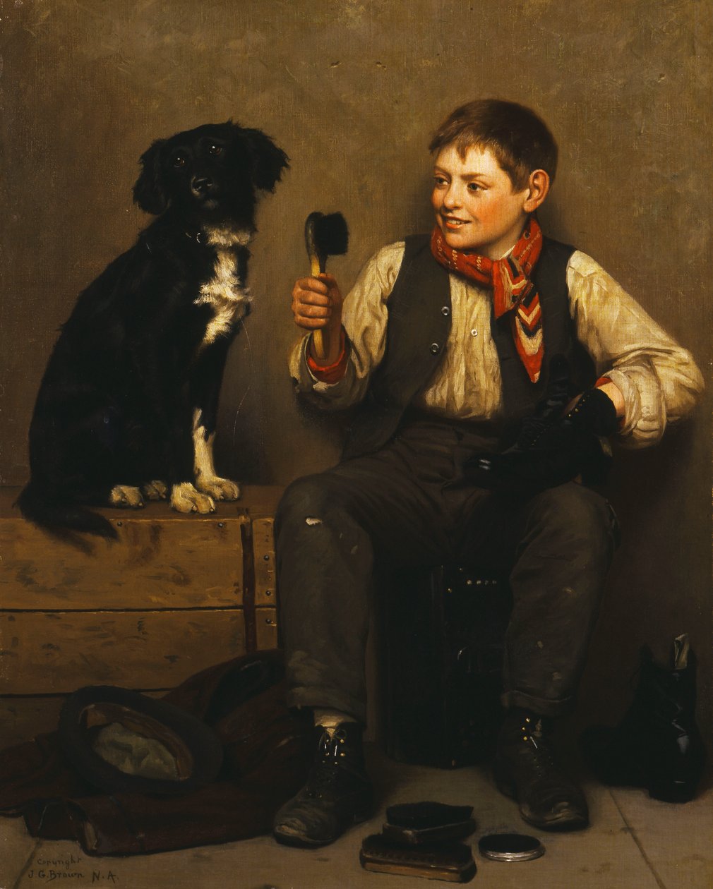 Nem lehet rávenni, alkotó: John George Brown