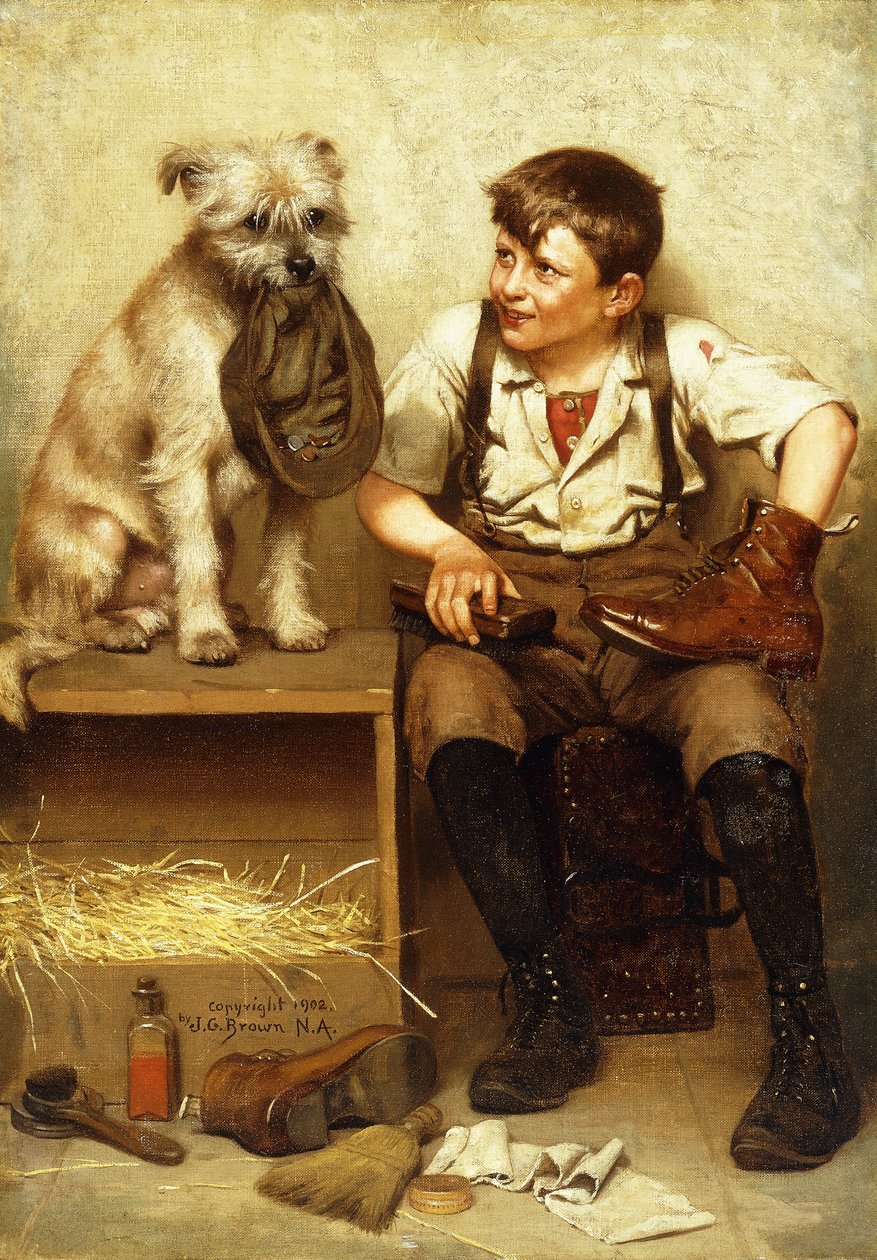 Shoesshine Boy, 1902 alkotó: John George Brown
