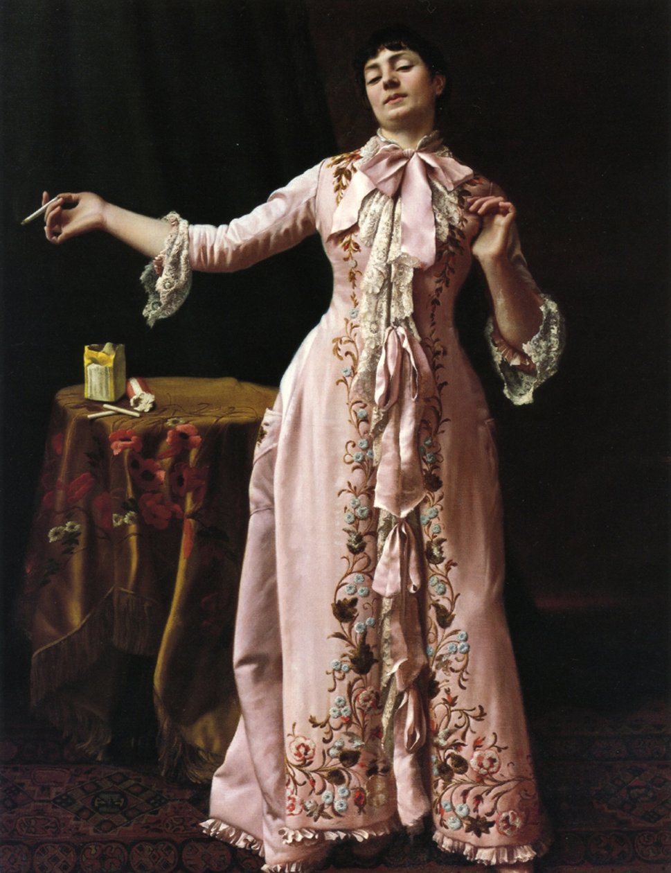 Dohányzó nő, 1895 alkotó: John George Brown
