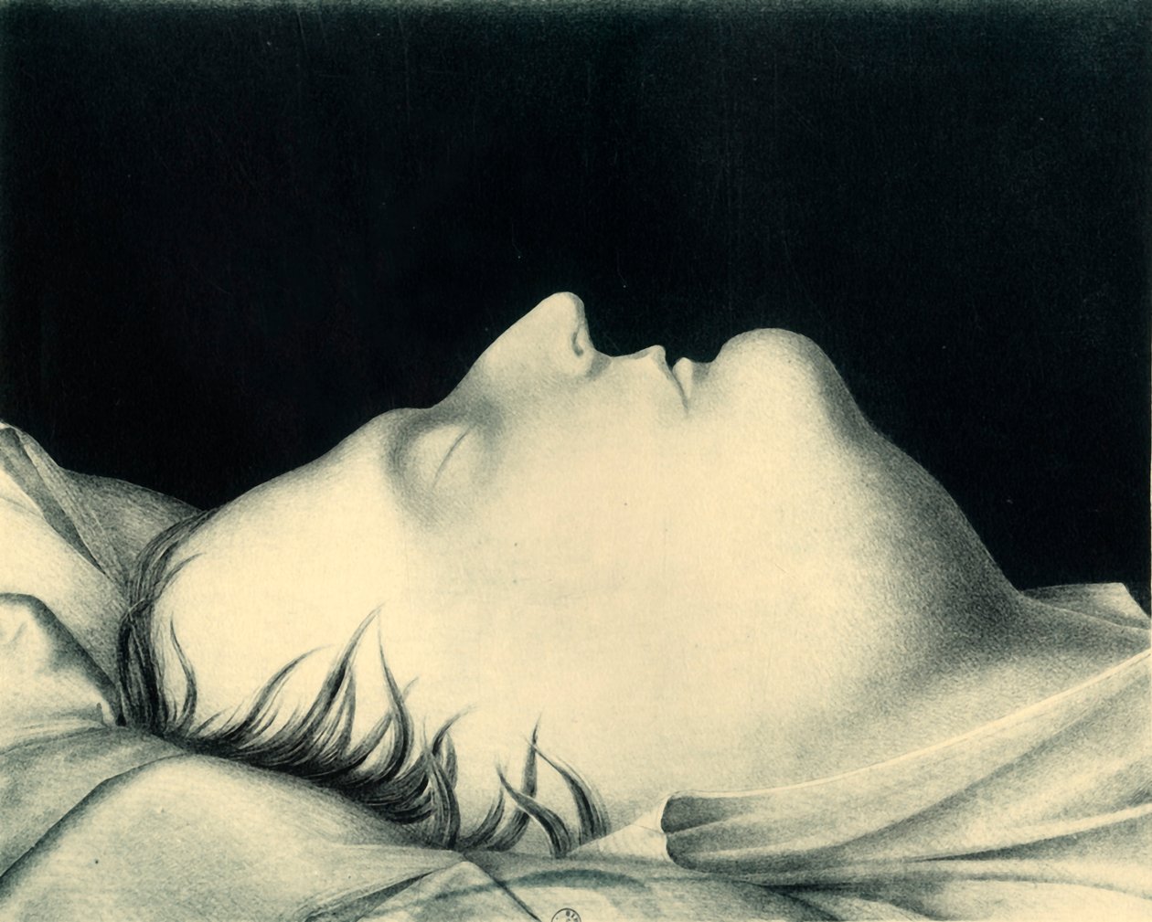 Napóleon a halálos ágyán, 1821, 1921. alkotó: John Gibbs