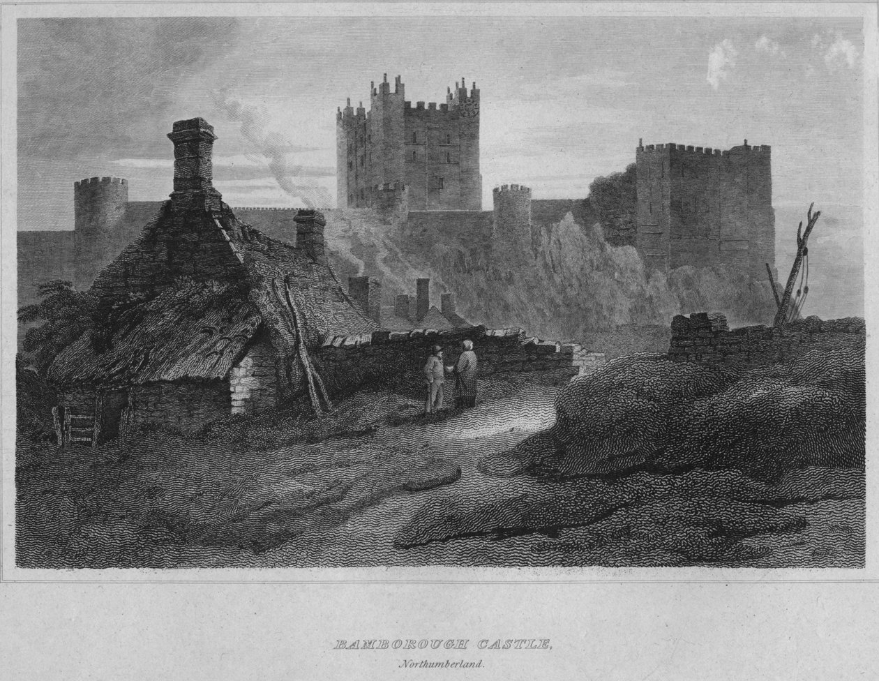 Bamborough kastély, Northumberland, 1814 alkotó: John Greig