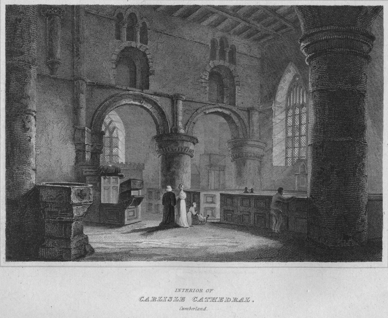 Carlisle-székesegyház belseje. Cumberland, 1814 alkotó: John Greig