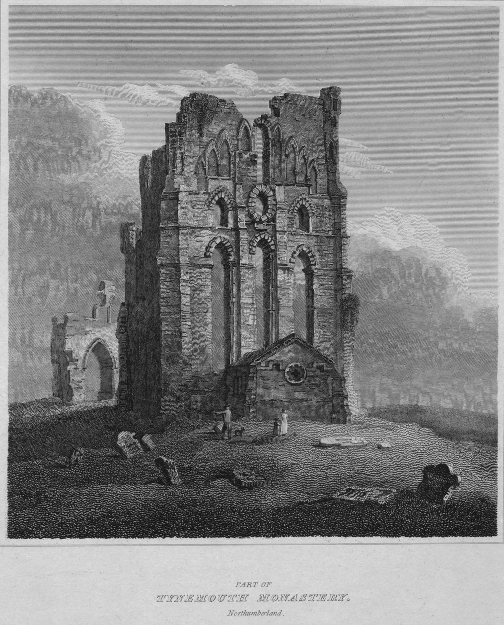 A Tynemouth kolostor része. Northumberland, 1814 alkotó: John Greig
