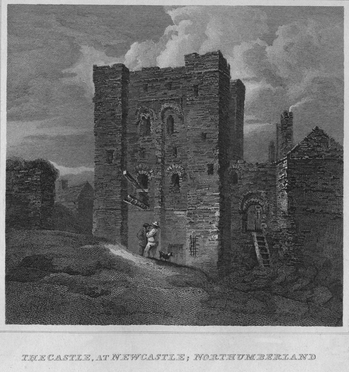 A kastély, Newcastle, Northumberland, 1814 alkotó: John Greig