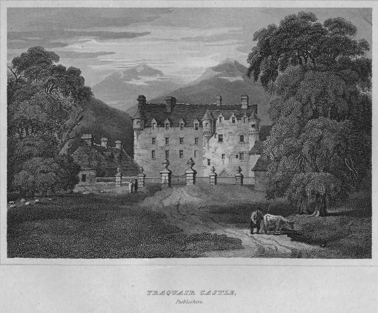 Traquair kastély, Peebleshire, 1814 alkotó: John Greig