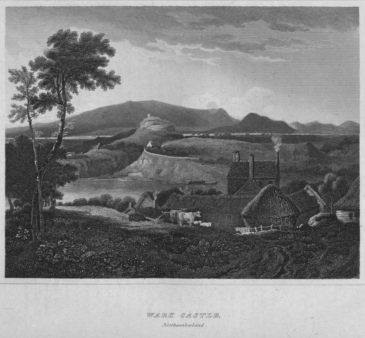 Wark kastély, Northumberland, 1814 alkotó: John Greig