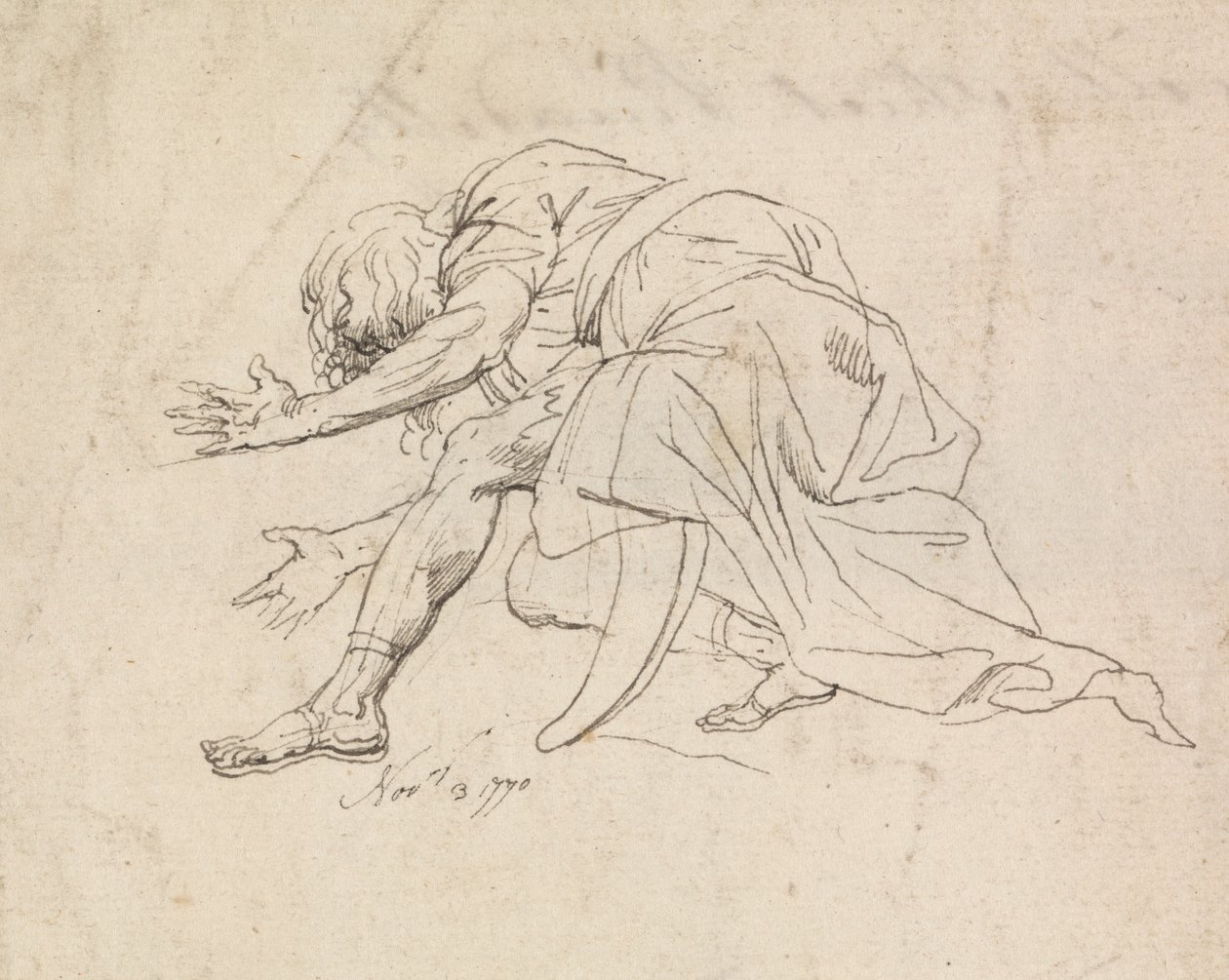 Térdelő férfi alkotó: John Hamilton Mortimer