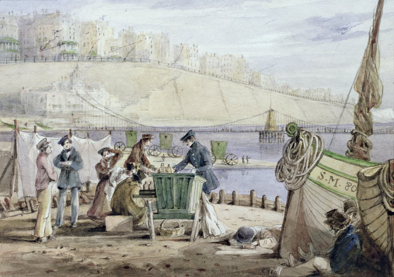 Brighton Beach, Sussex, 1844 (wc papíron) alkotó: John Harden