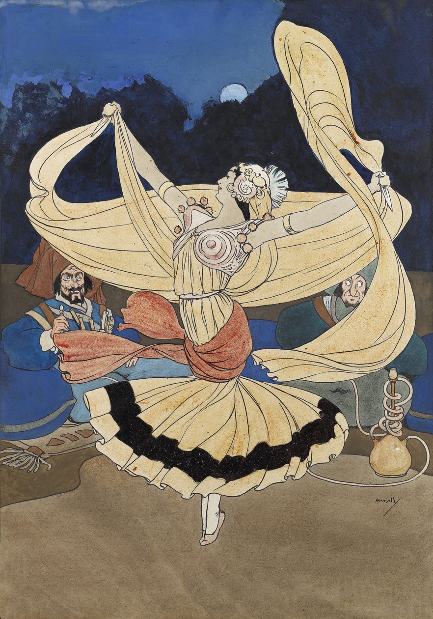 Kés táncos (guache) alkotó: John Hassall