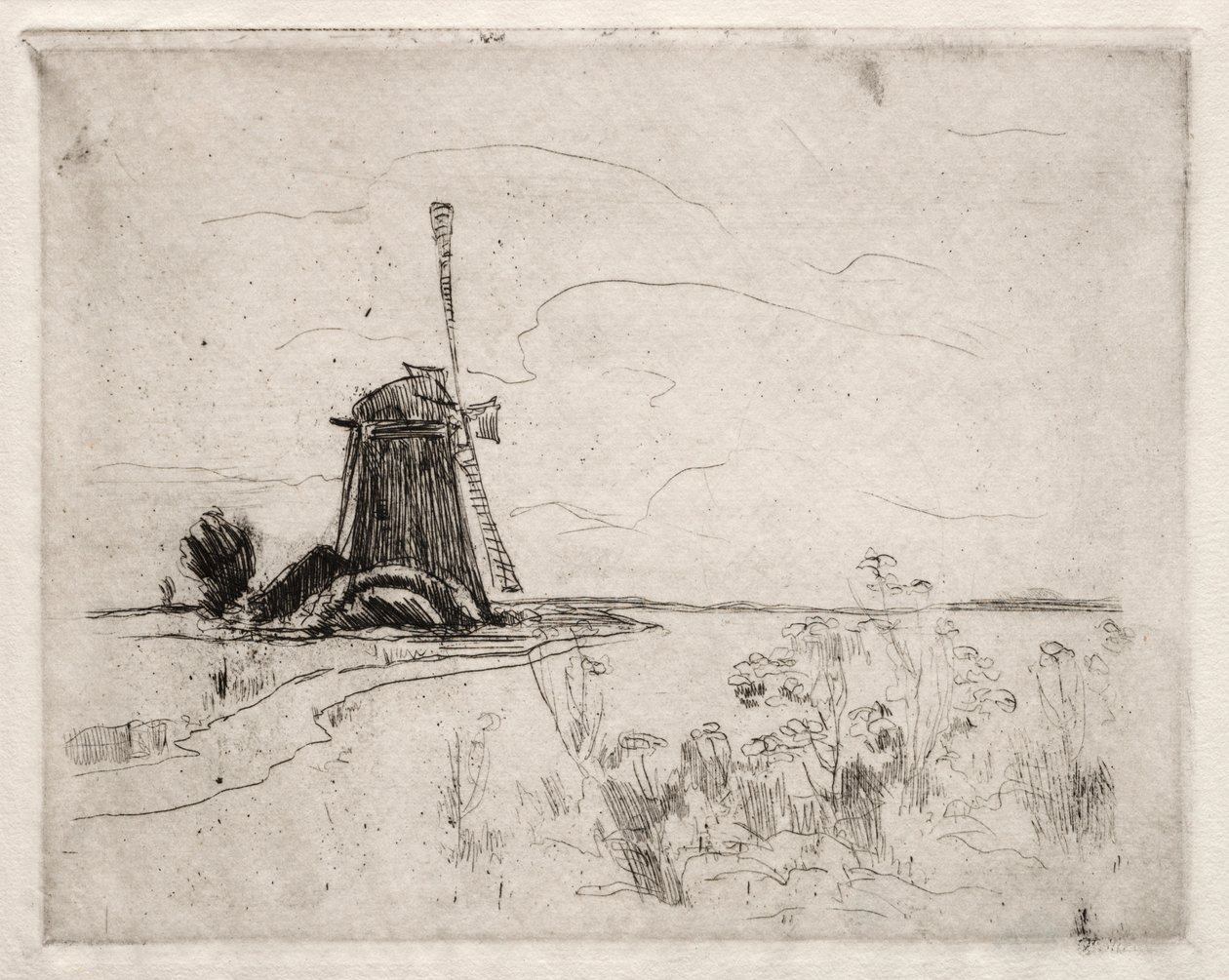 Mill and Weeds, Hollandia. alkotó: John Henry Twachtman