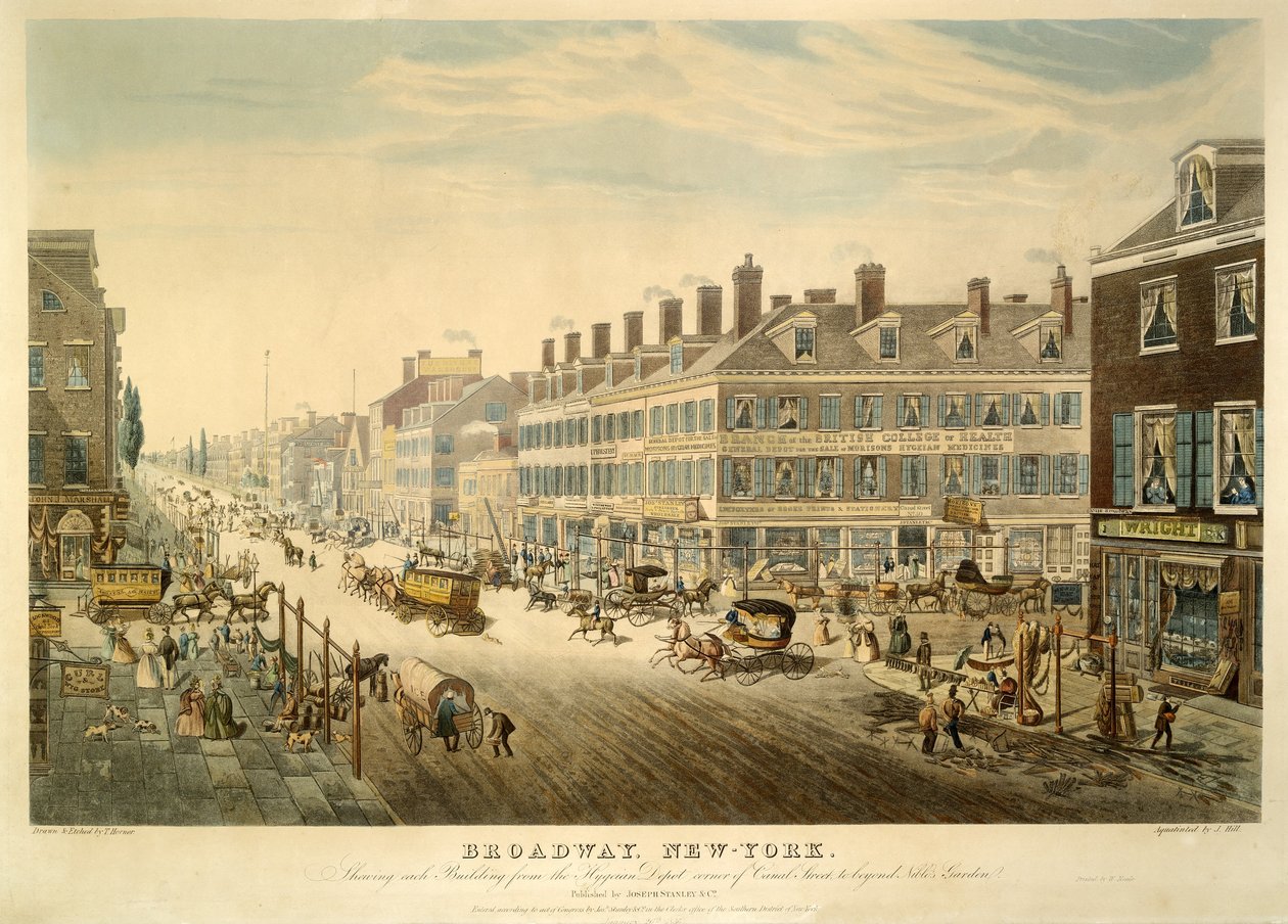 Broadway, New York, kocsma. 1850 alkotó: John Hill