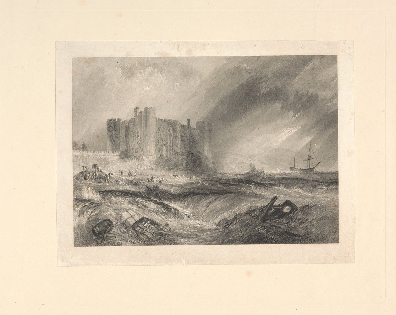 Laugharne kastély, Carmarthenshire alkotó: John Horsburgh