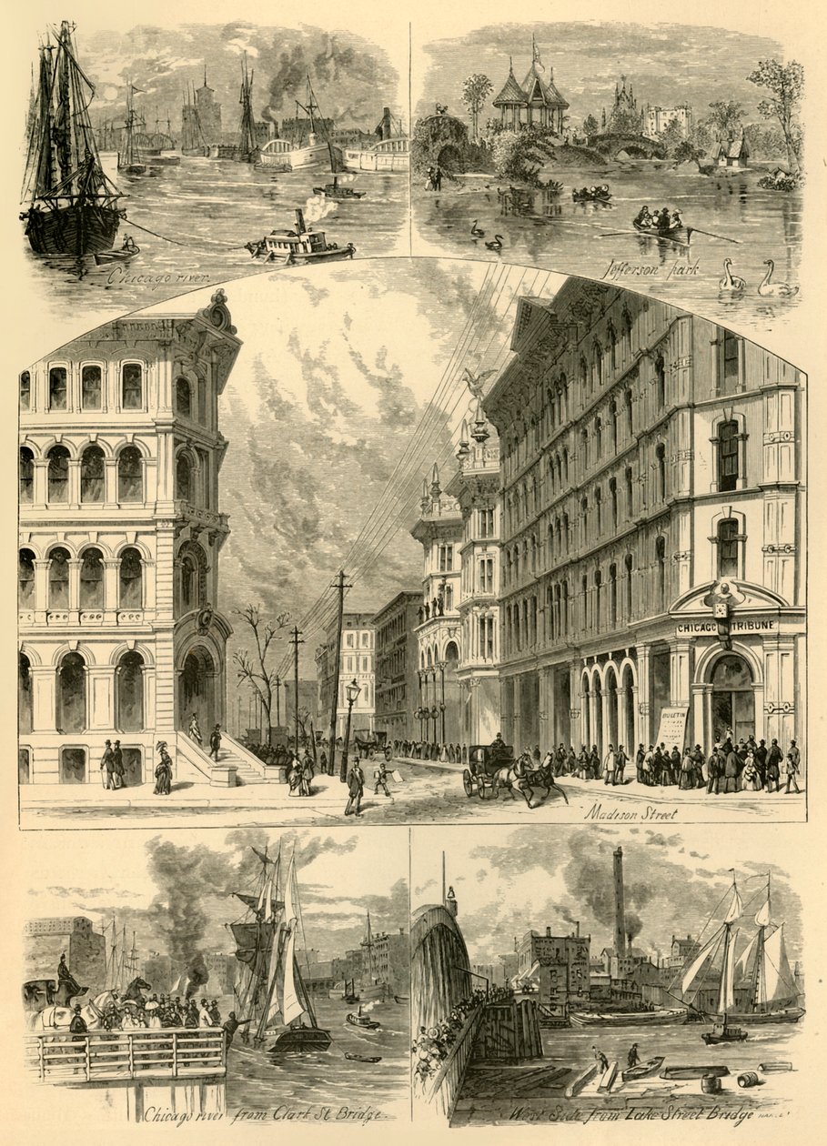 Jelenetek Chicagóban, 1874. alkotó: John J. Harley
