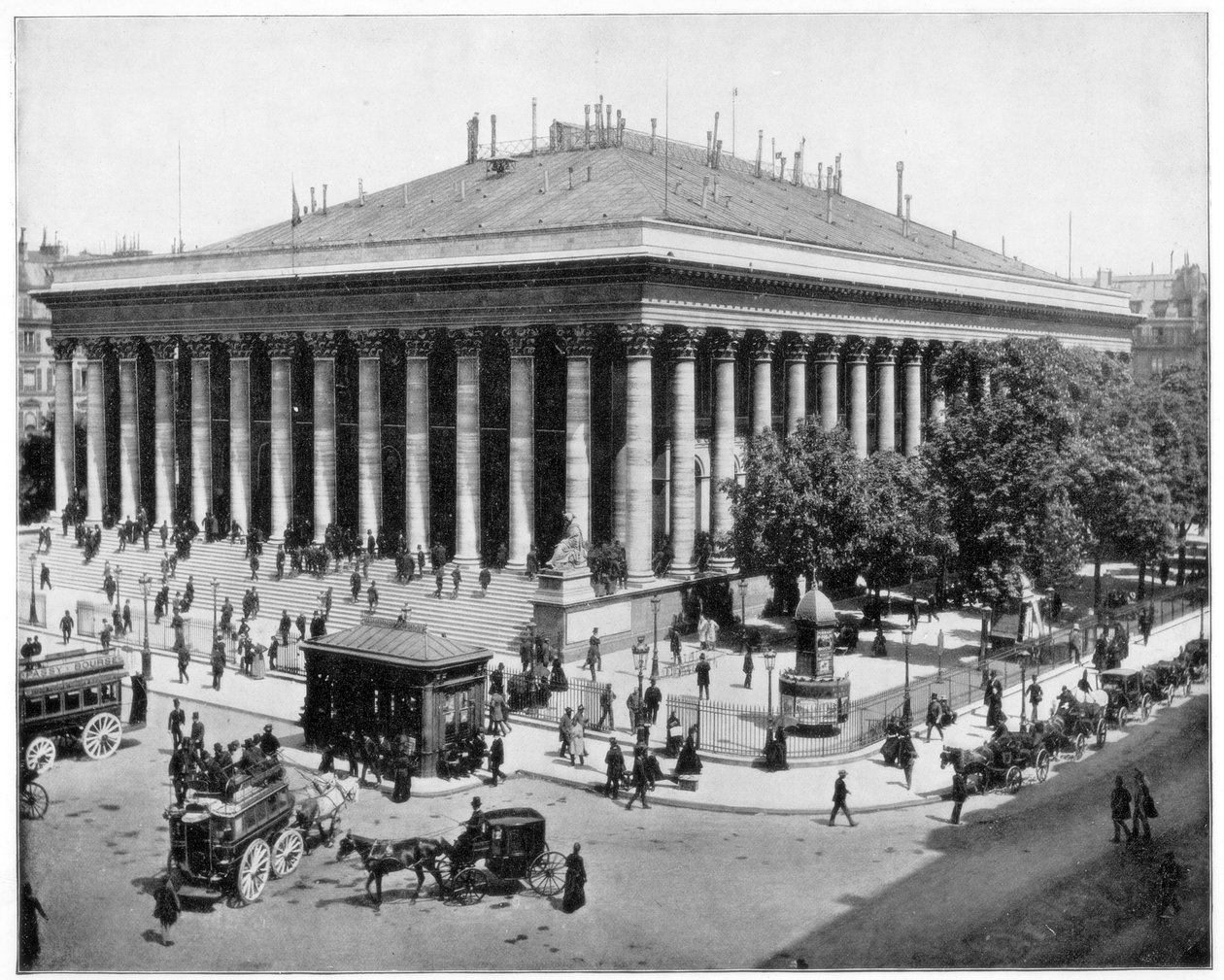 The Bourse, Párizs, 19. század vége. alkotó: John L. Stoddard