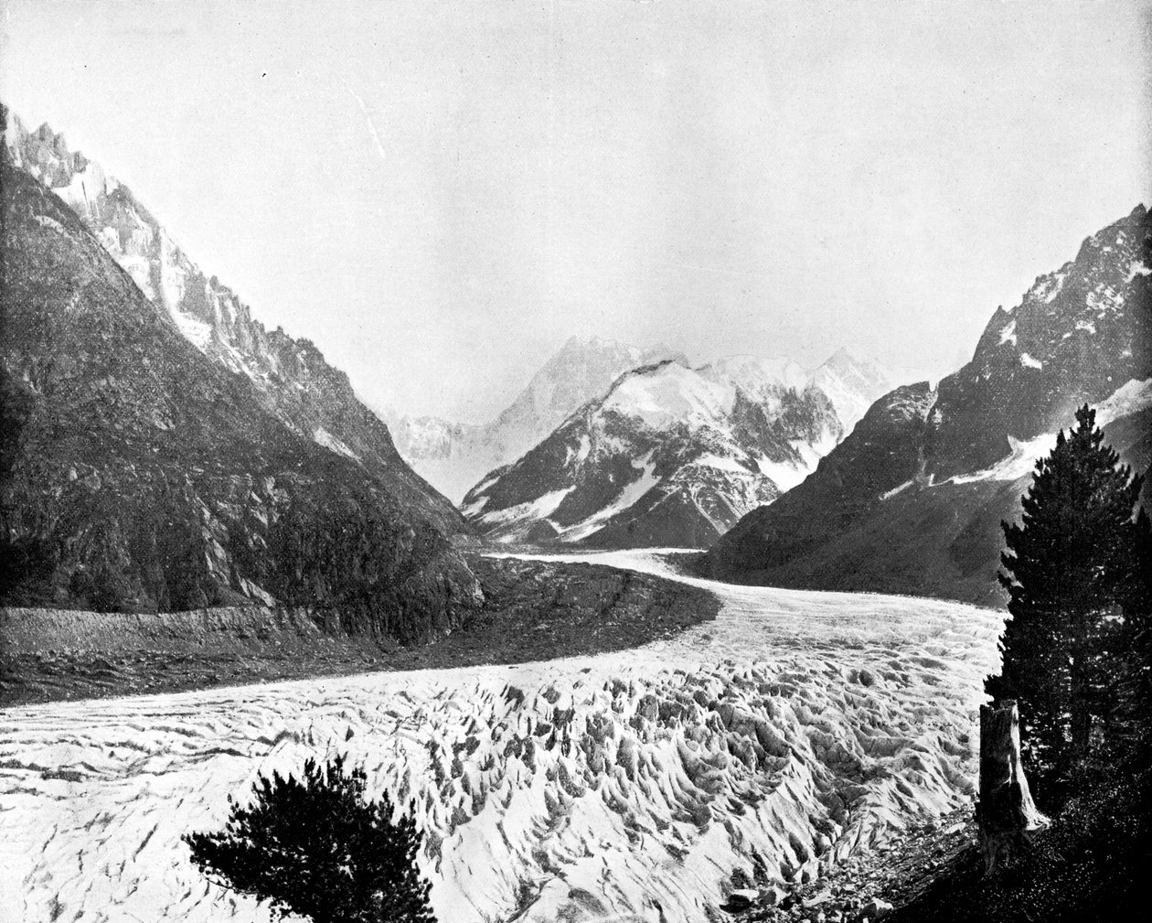 A Mer De Glace, Svájc, 1893. alkotó: John L. Stoddard