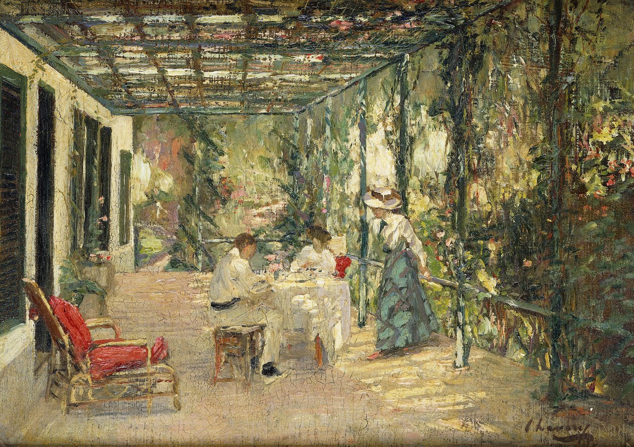 Reggeli a teraszon alkotó: John Lavery