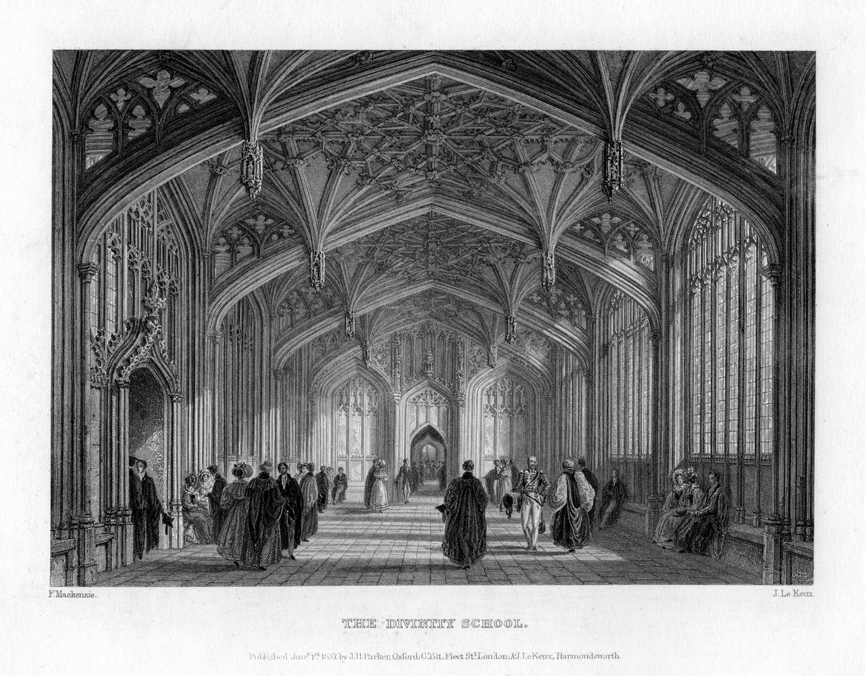 The Divinity School, Oxford, 1837. alkotó: John Le Keux