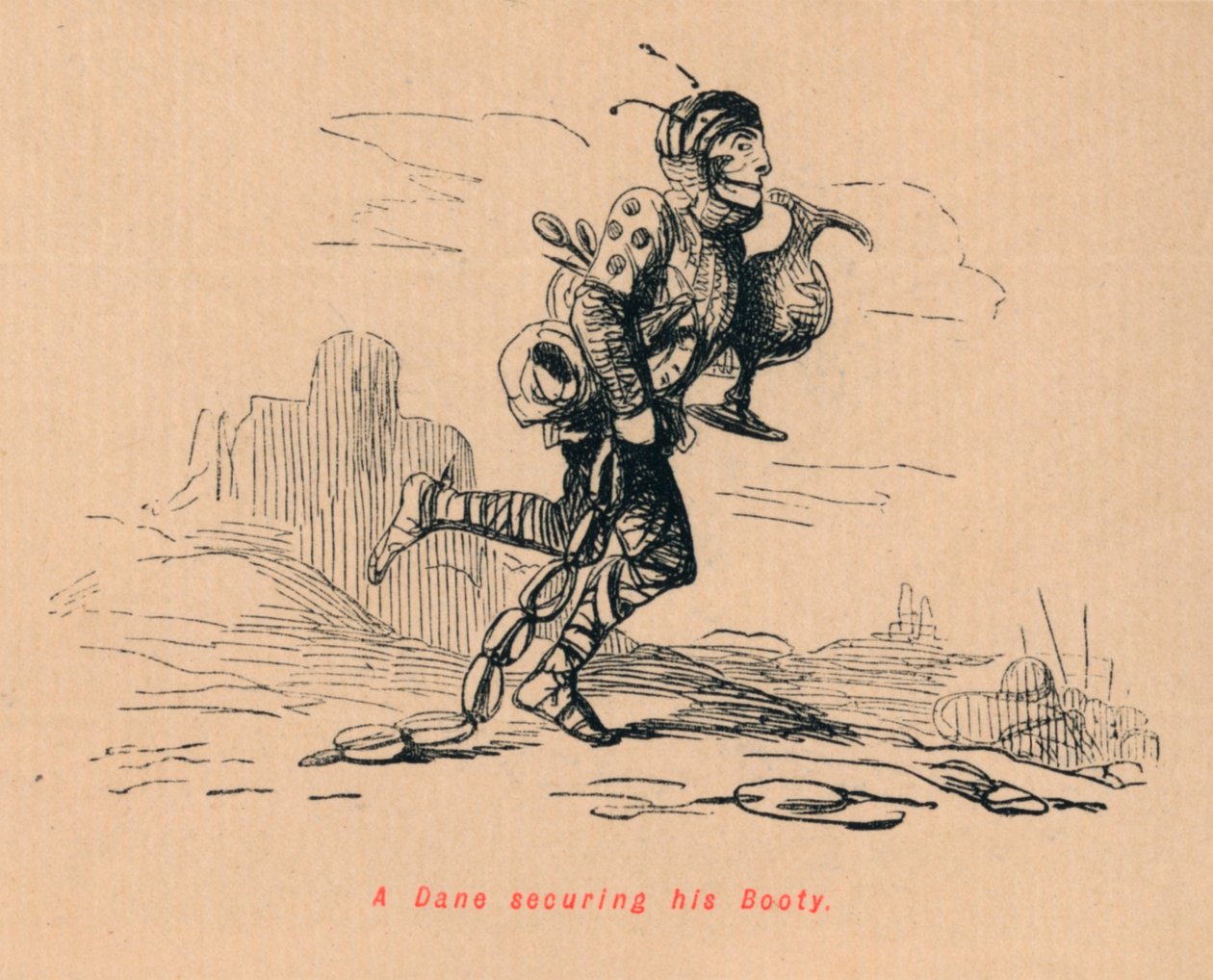 Egy dán, aki bebiztosítja a zsákmányát, c1860, c1860 alkotó: John Leech