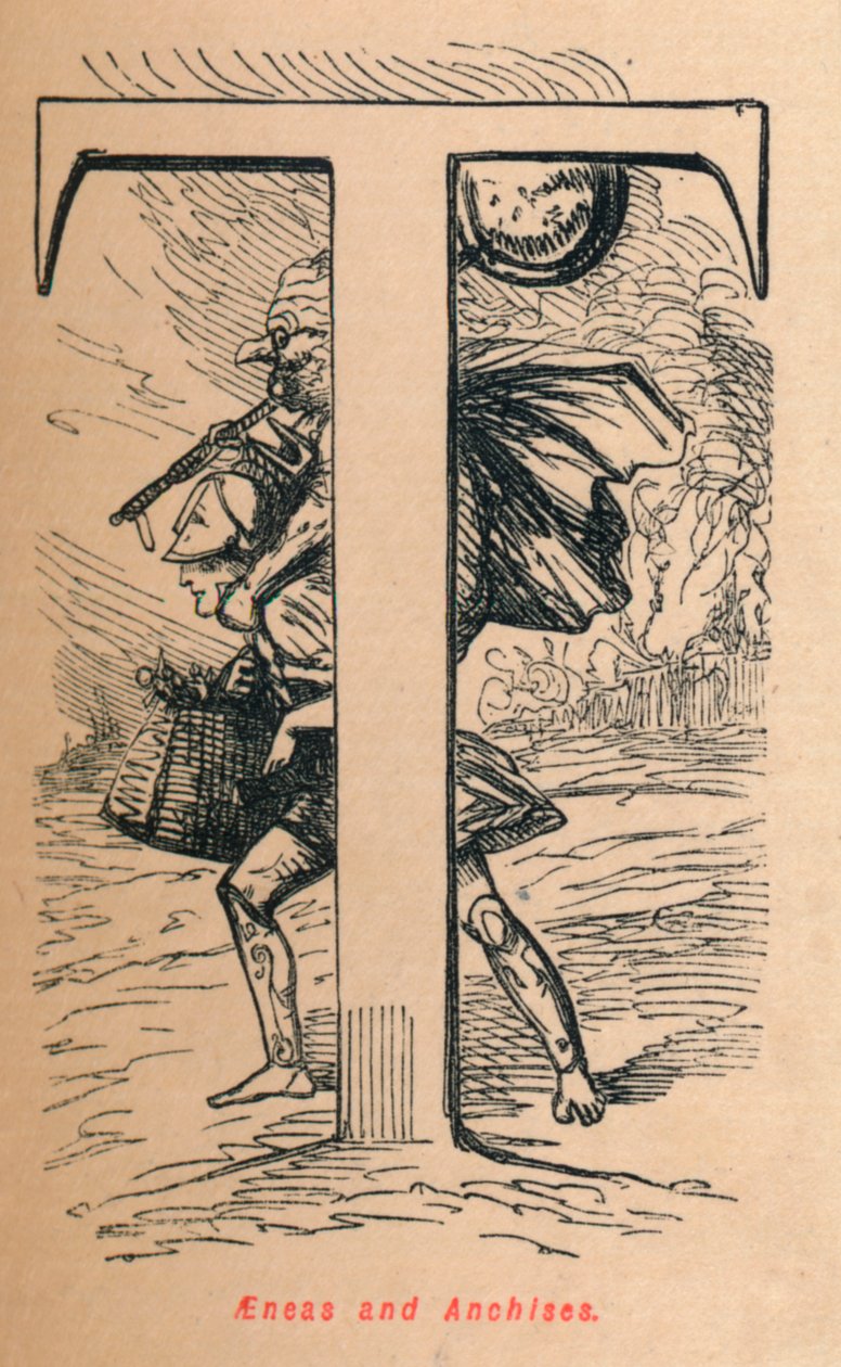 Aeneas és Anchises, 1852 alkotó: John Leech