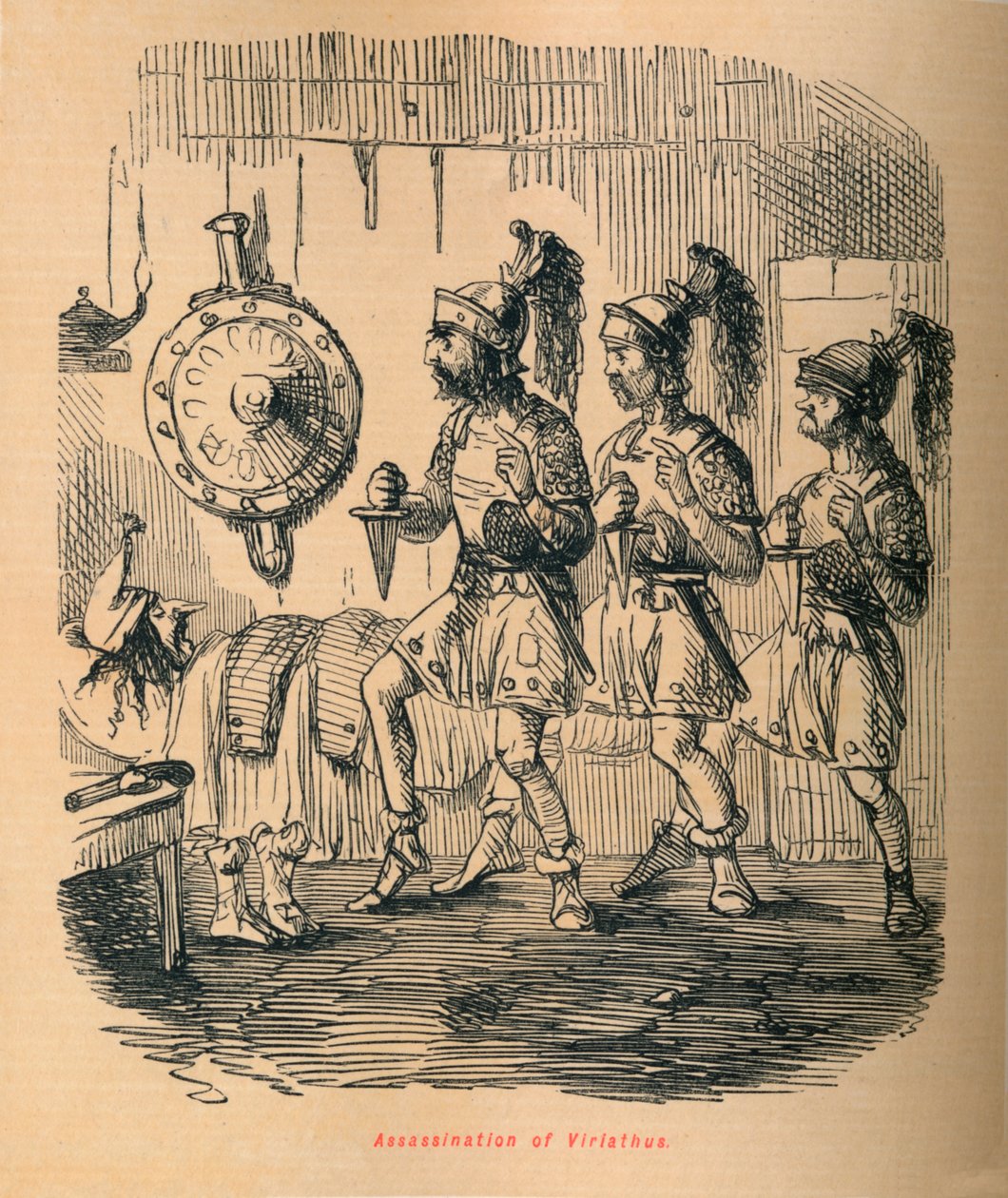 Viriathus meggyilkolása, 1852 alkotó: John Leech