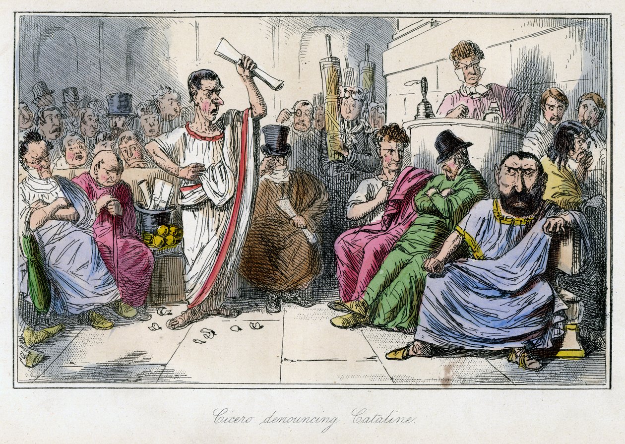 Cicero elítéli Catalint, 1850-es évek. alkotó: John Leech