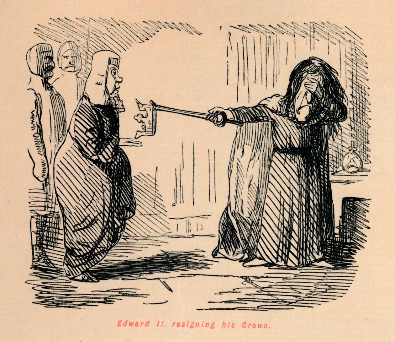 Edward II. lemond a koronájáról, c1860, c1860 alkotó: John Leech