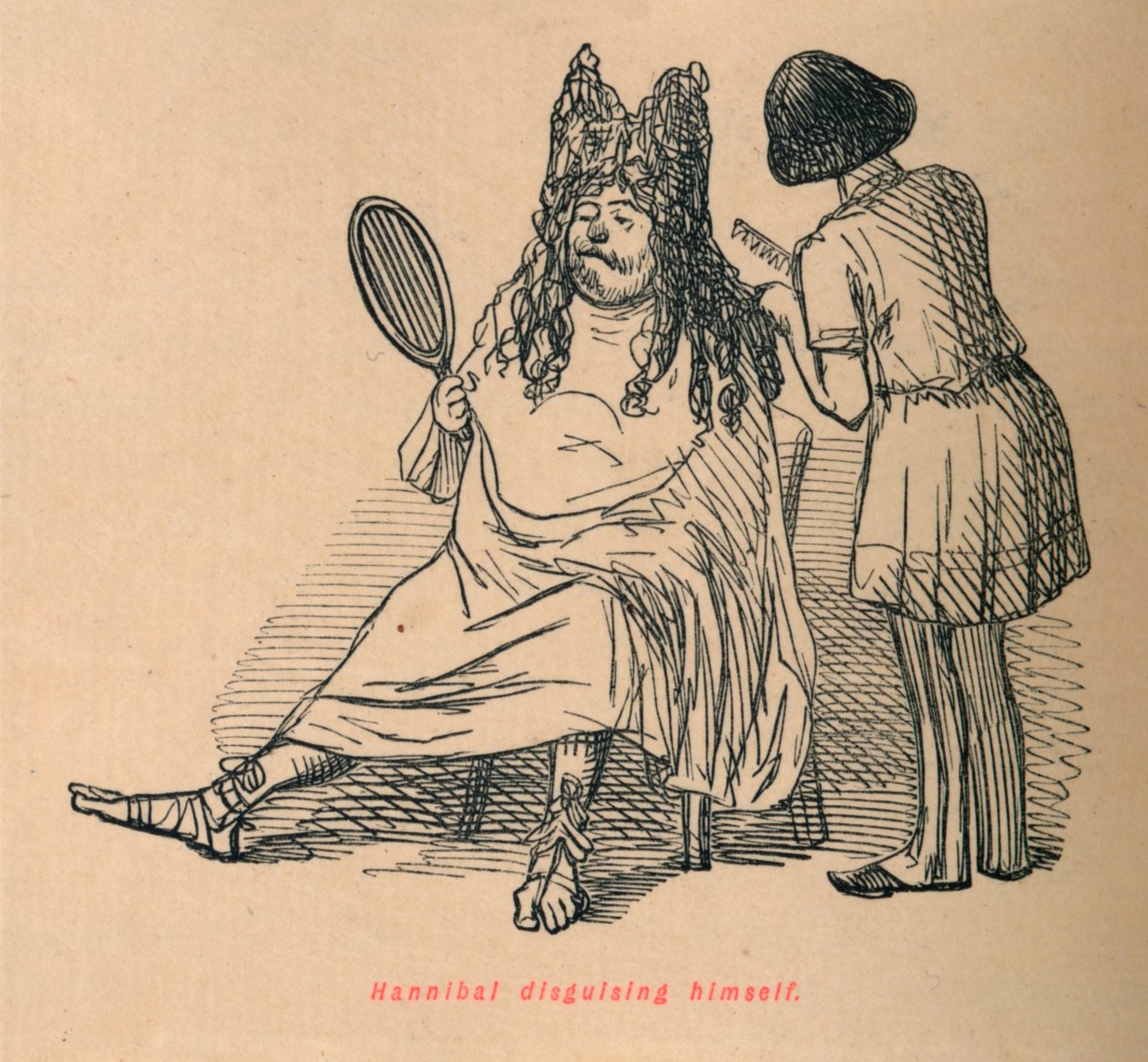 Hannibál álcázza magát, 1852 alkotó: John Leech