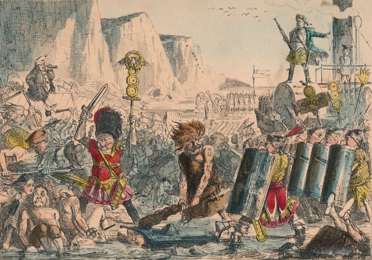Julius Caesar partraszállása, 1850 alkotó: John Leech