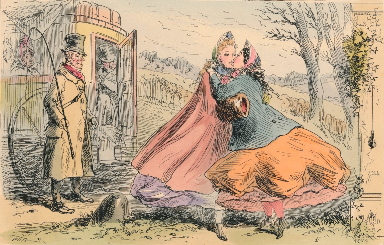 Shannon kisasszony érkezése a Baldon Hallba, 1855. alkotó: John Leech