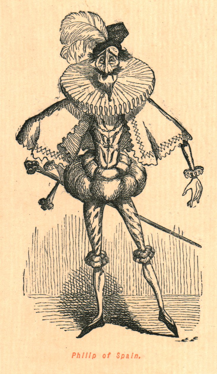 Spanyol Fülöp, 1897. alkotó: John Leech