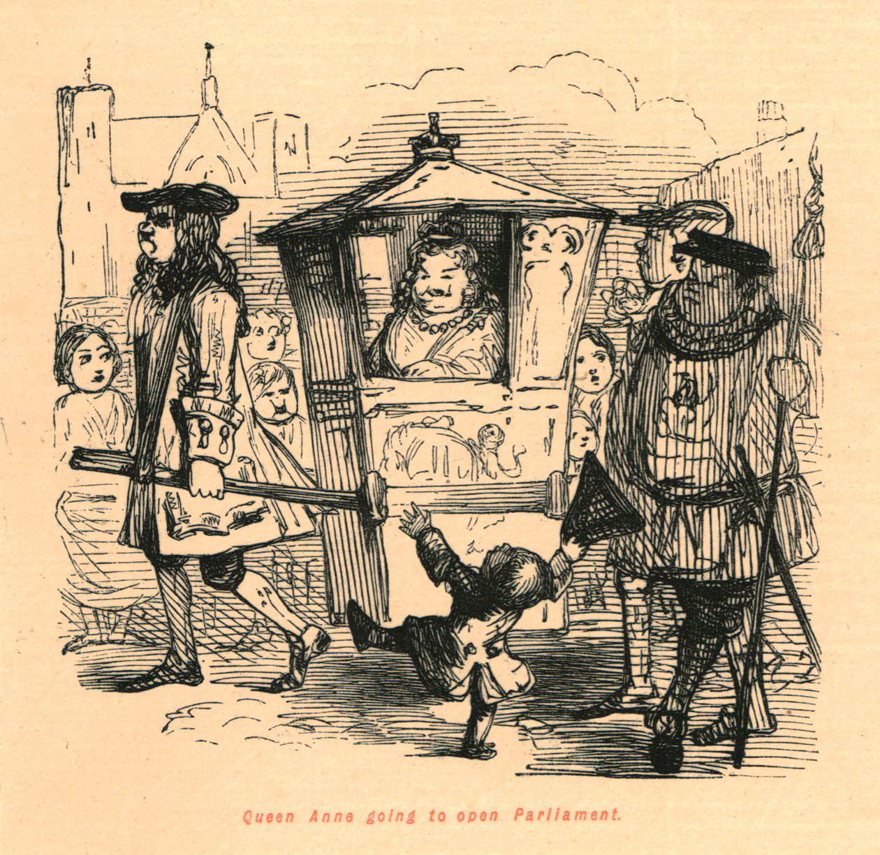 Anna királynő megnyitja a Parlamentet, 1897. alkotó: John Leech
