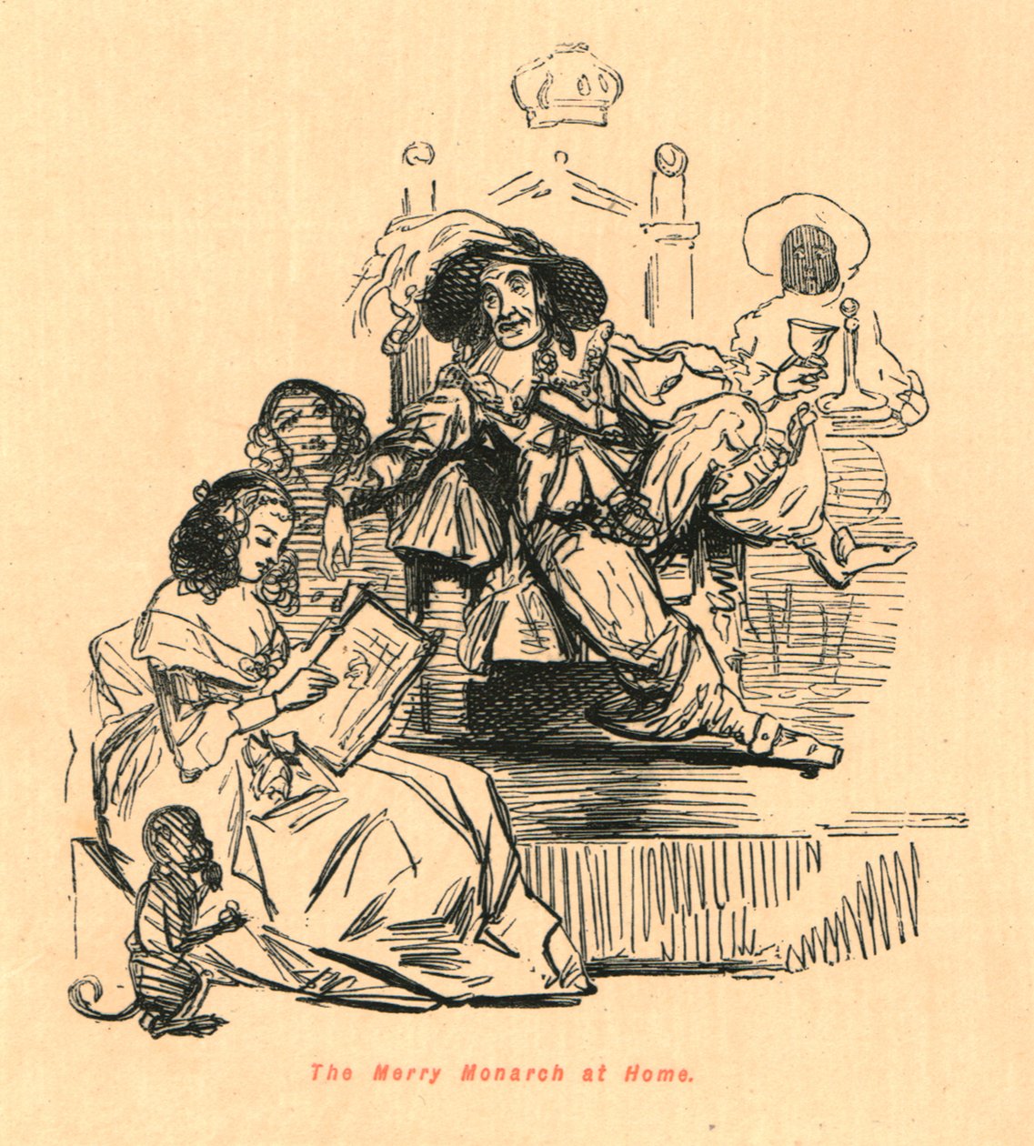 A vidám uralkodó otthon, 1897. alkotó: John Leech