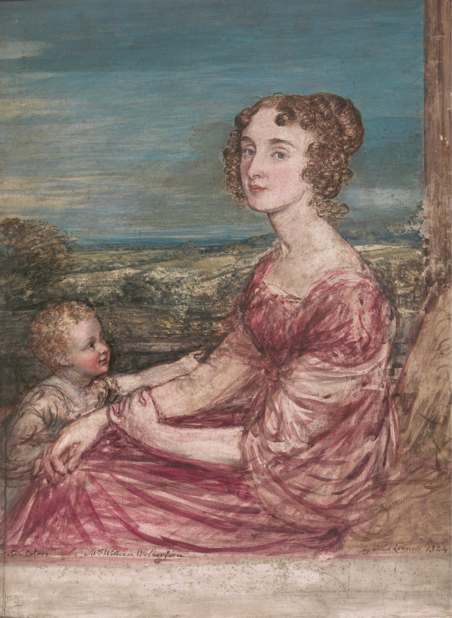 Mrs. William Wilberforce és gyermeke alkotó: John Linnell
