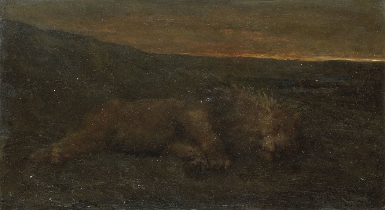 Alvó oroszlán éjjel alkotó: John Macallan Swan