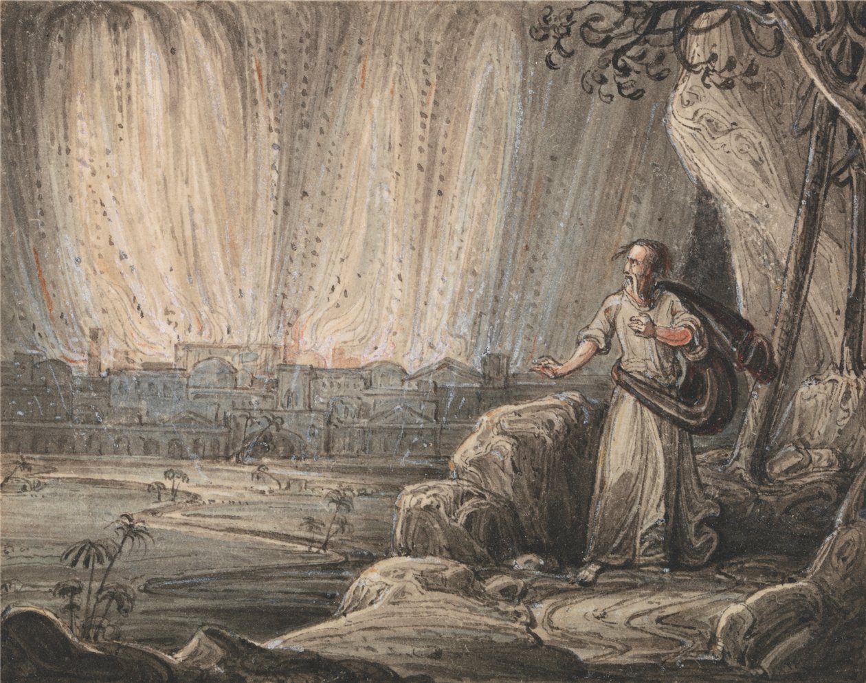 Lot Szodomából menekülve alkotó: John Martin