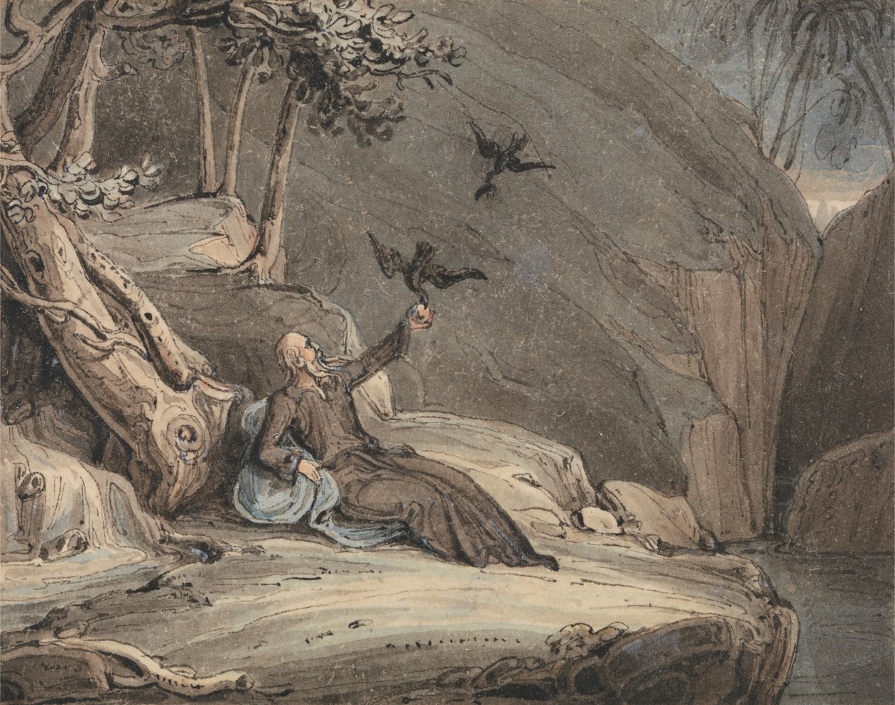 Illést etető hollók alkotó: John Martin