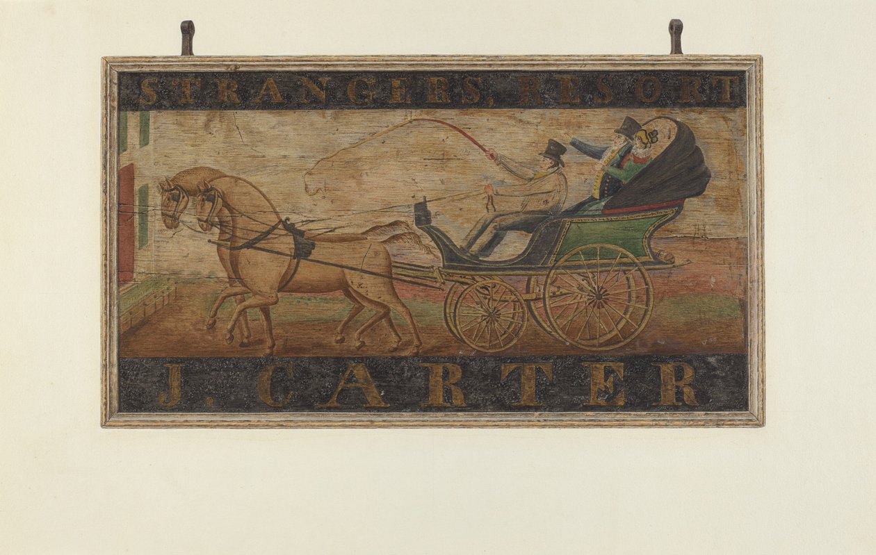 Fogadótábla: J. Carter verso, 1940. alkotó: John Matulis