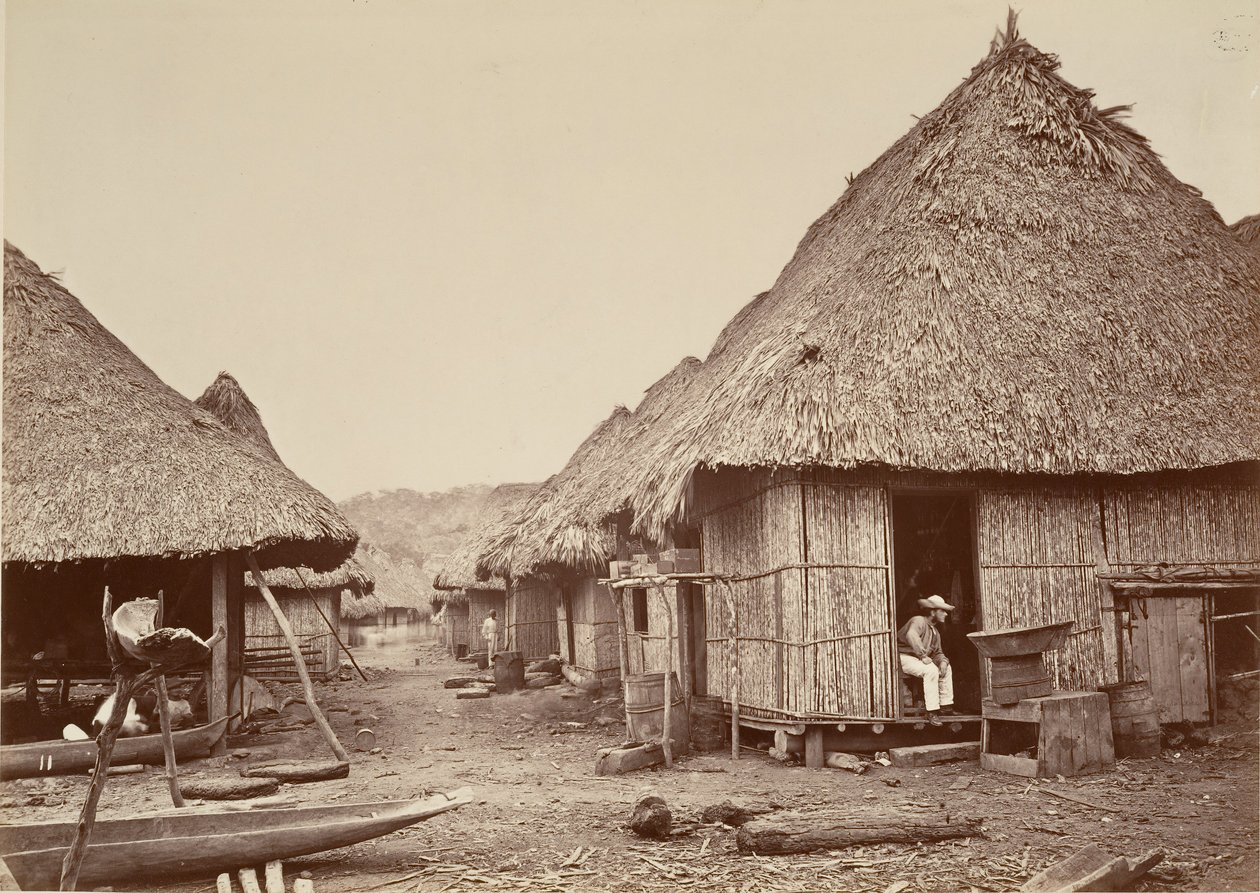 Trópusi táj, utca, Chipigana, 1871. alkotó: John Moran
