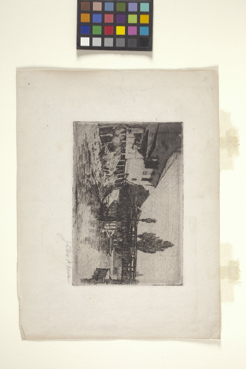 Bavarian Barn and Grainstack (rézkarc) alkotó: John Otis Adams