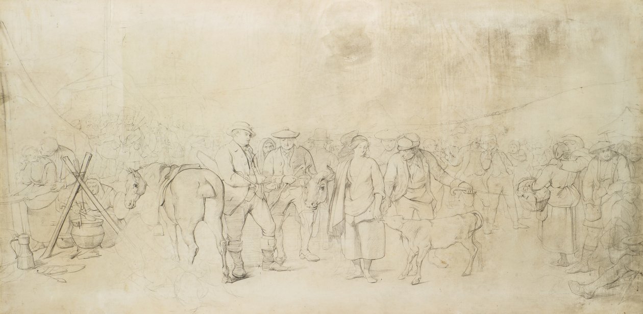 Egy skót vásár, 1847 körül (ceruza) alkotó: John Phillip