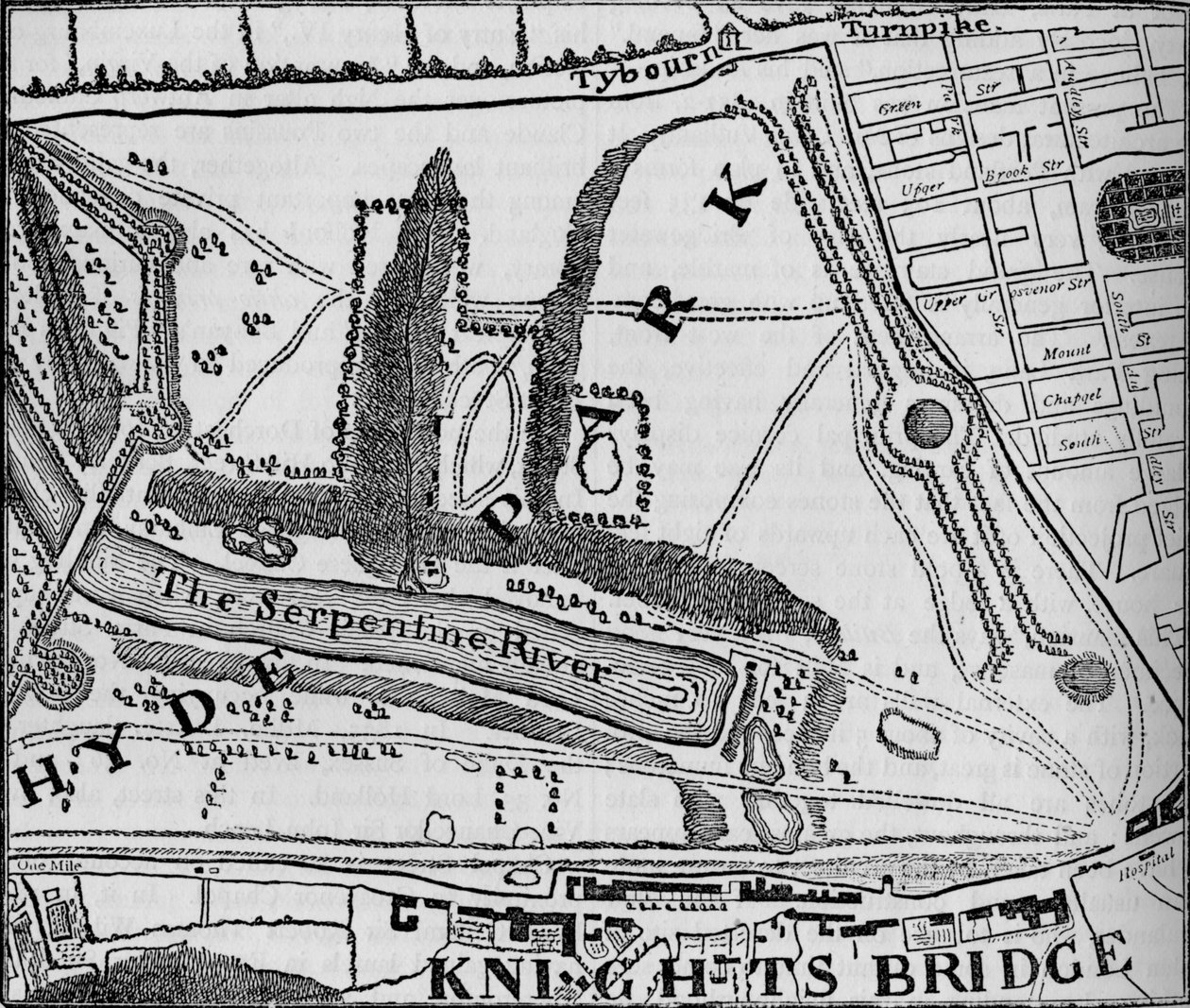 A Hyde Park térképe, London, 1748 1878 alkotó: John Pine