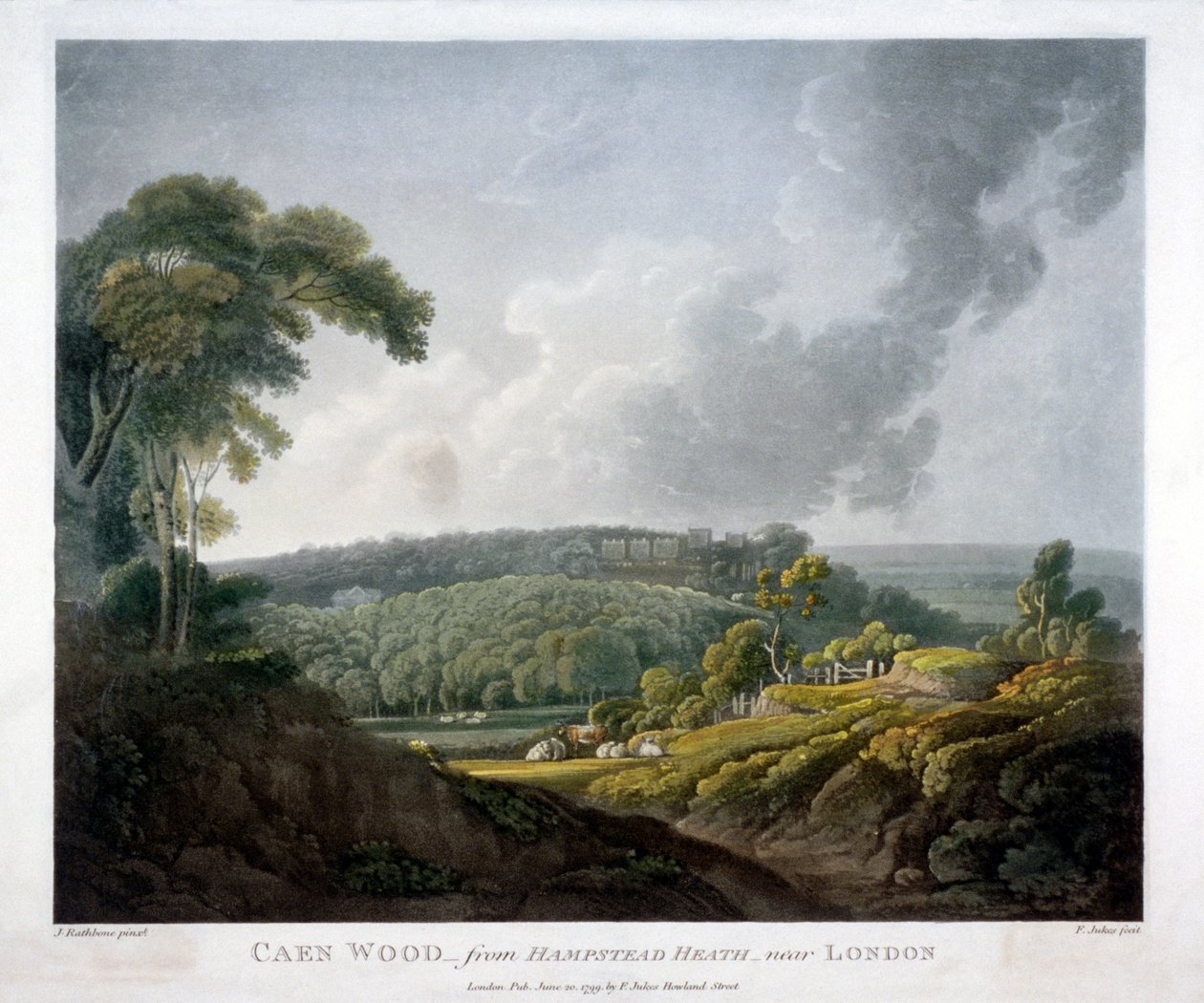 Caen Wood, St Pancras, London, 1799 alkotó: John Rathbone