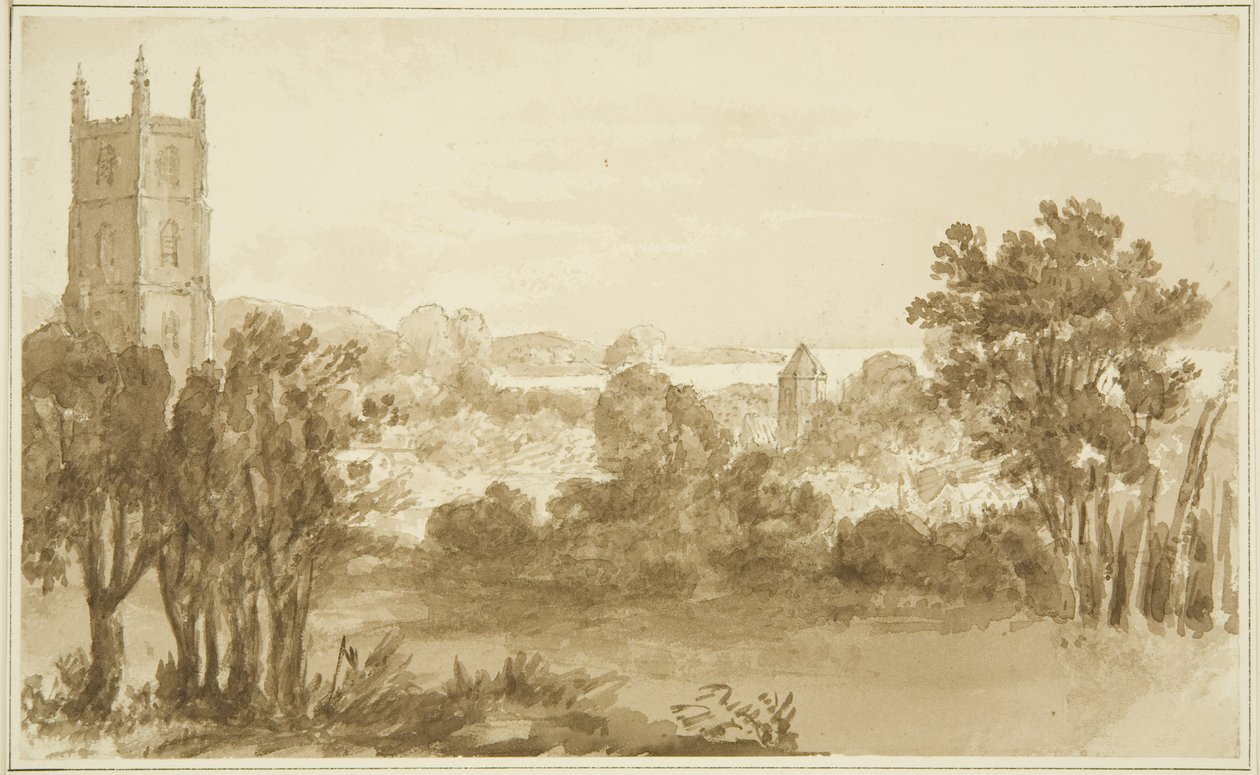 Portbury templom és Posset Point alkotó: John Reverend Eden