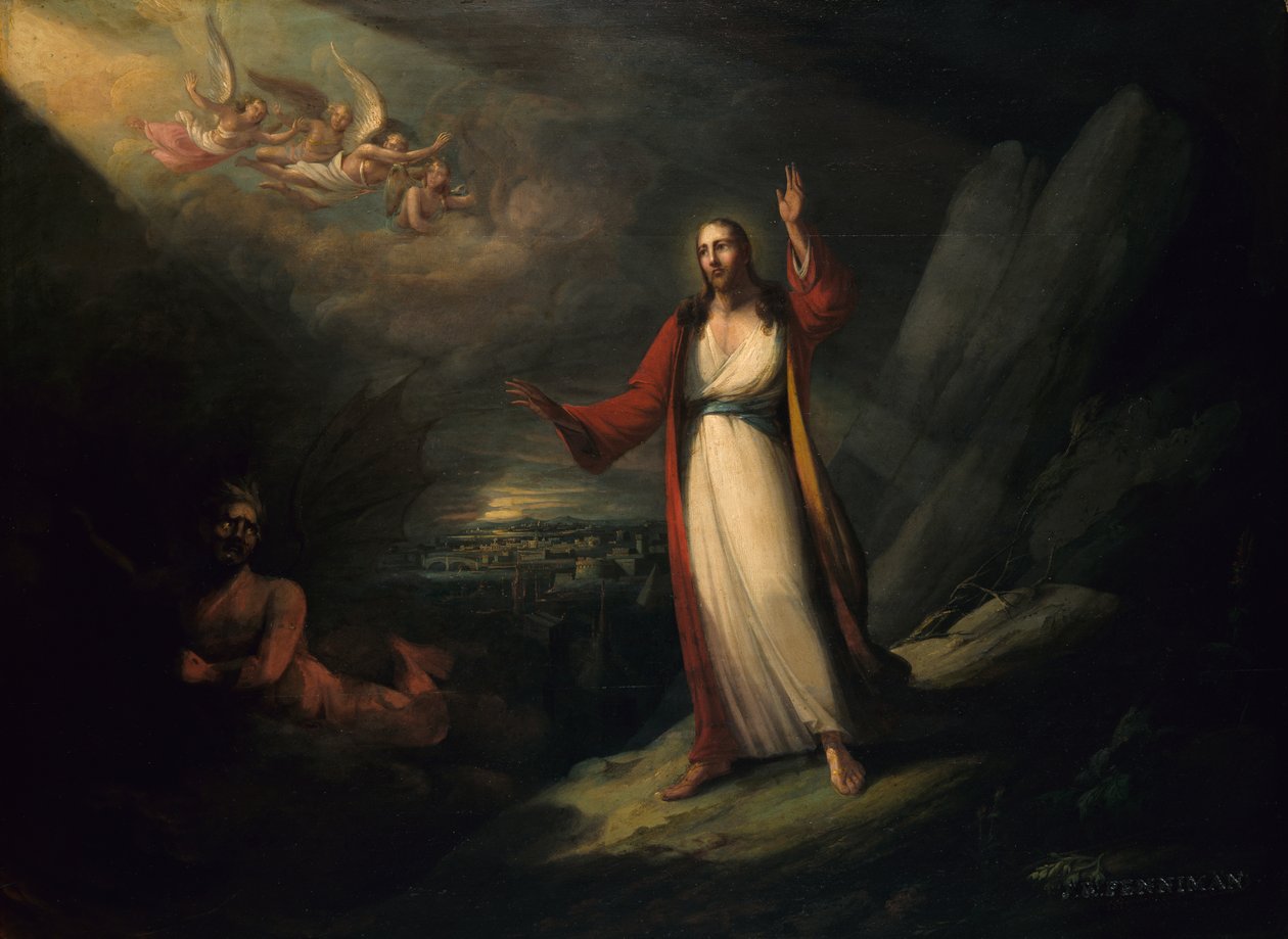 Krisztust az ördög megkísértette, 1818. alkotó: John Ritto Penniman