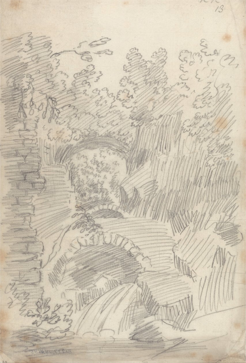 Egy sziklás szurdok alkotó: John Robert Cozens